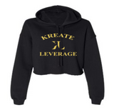 Women's Cropped Hoodie - Black/Gold